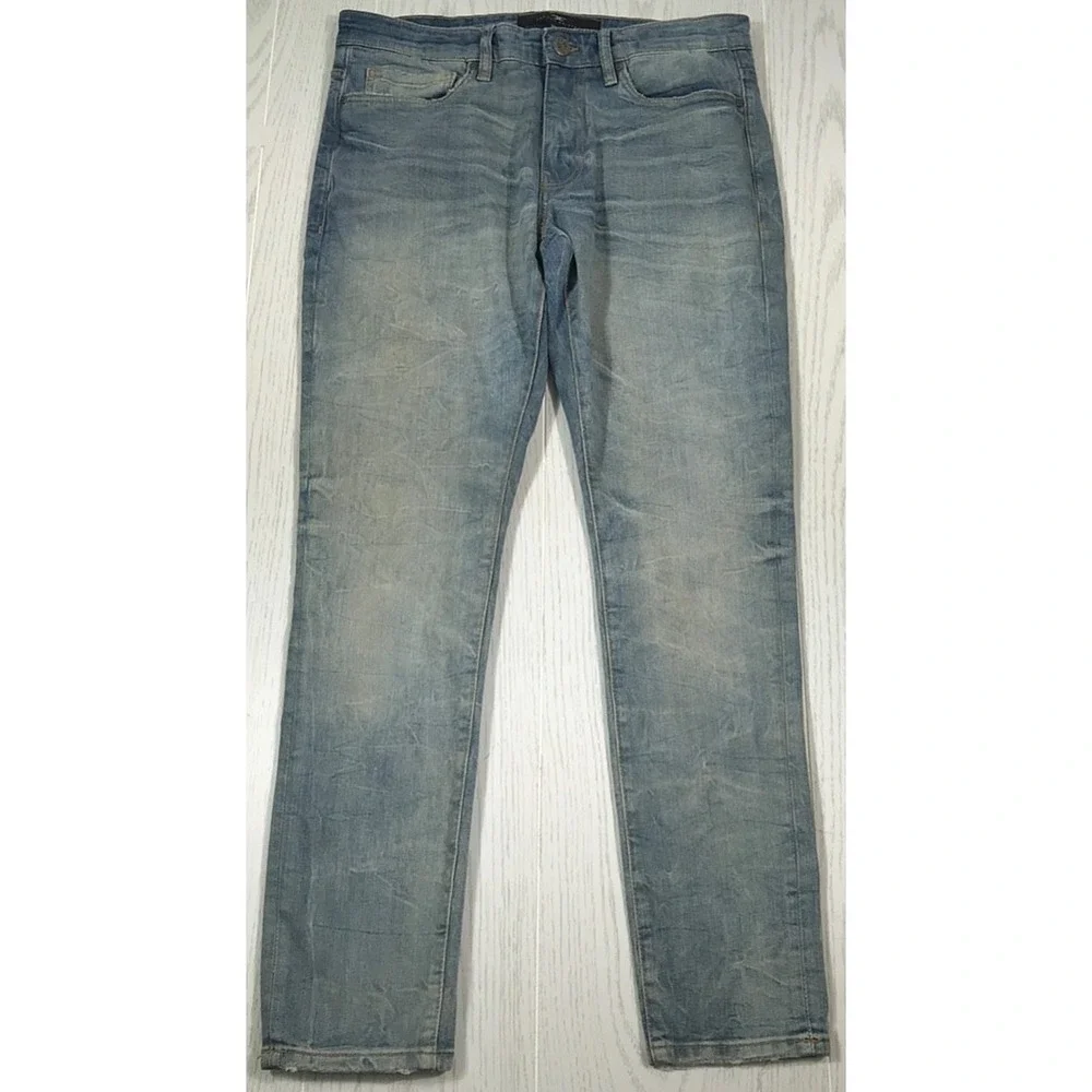 Jordan Craig Ross Jeans Men 32x30 Blue Whiskered Skinny Stretch Mid Rise Comfort